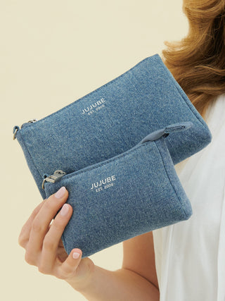 3-piece Pouch Clutch Purse Set - Denim & Daisies JuJuBe
