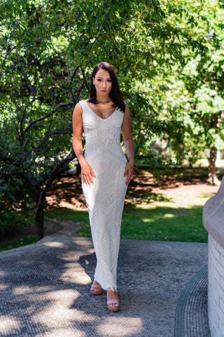 Lara Bryant Beaded Tank Sheath Wedding Dress - By Baano