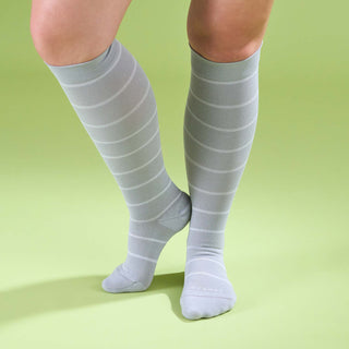 Knee-High Compression Socks – Stripes Grey (20-30 mmHg)