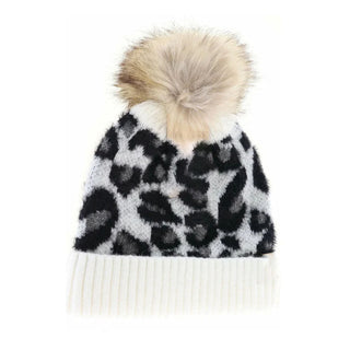 KIDS Leopard Pom C.C Beanie
