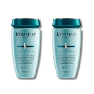 Kerastase Resistance Reconstruction Bain Force Architecte Repair Shampoo for Damaged Hair 250ml 2 Pack - By Baano