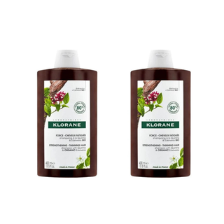 Klorane Strengthening with Quinine &Organic Edelweiss -Thinning hair Shampoo 400 ml -2 Pack - By Baano