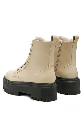 Lace-Up Lug Sole Ankle Boots
