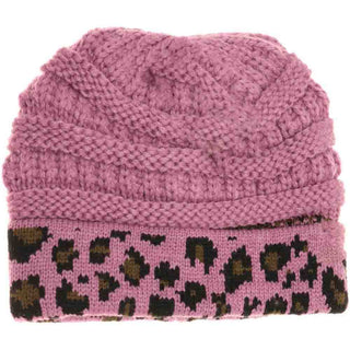 KIDS Matching Cuff Leopard Print C.C Beanie