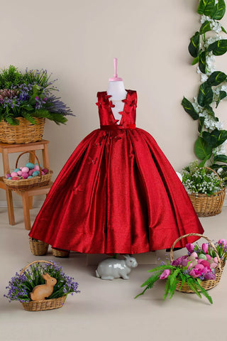 Leaf Red Party Dress - By Baano