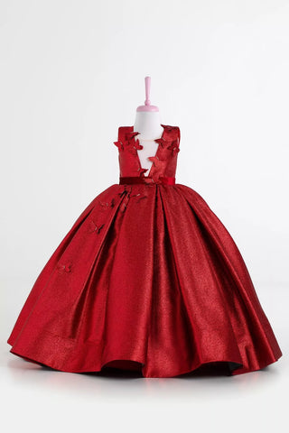 Leaf Red Party Dress - By Baano