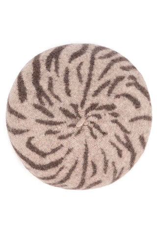 C.C Zebra Wool Beret Beanie