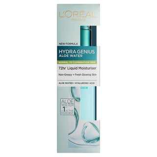 Loreal Paris Hydra Genius Hyaluronic Acid + Aloe Vera Liquid Moisturiser for Normal to Combination Skin, 70ml 2 Pack Chivela