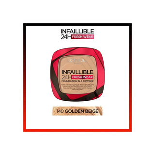 Loreal Paris Infallible Up to 24H Fresh Wear Foundation in a Powder -140 Golden Beige - By Baano