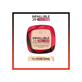 Loreal Paris Infallible Up to 24H Fresh Wear Foundation in a Powder -180 Rose Sand - By Baano
