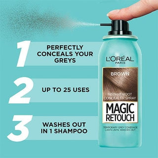 Loreal Paris Magic Retouch Brown Temporary Instant Grey Root Concealer Spray 75ml -Brown Chivela