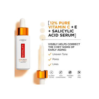 Loreal Paris Revitalift 12% Pure Vitamin C + E + Salicylic Acid Brightening Serum - By Baano