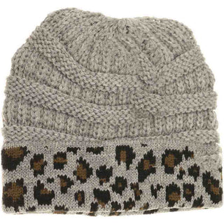 KIDS Matching Cuff Leopard Print C.C Beanie