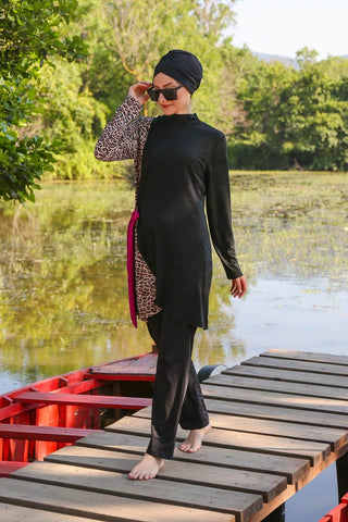 Lycra Black Burkini Modest Swimwear M2104 - By Baano