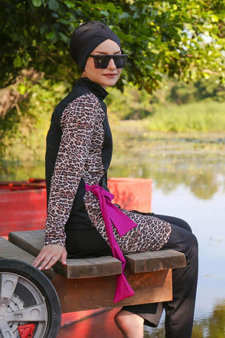 Lycra Black Burkini Modest Swimwear M2104 - By Baano