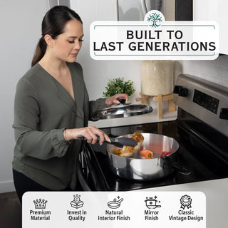 12 Inch Sauté Pan with Lid - By Baano