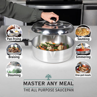 12 Inch Sauté Pan with Lid - By Baano