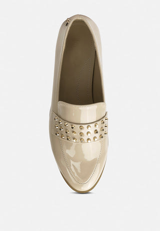 Meanbabe Semicasual Stud Detail Patent Loafers