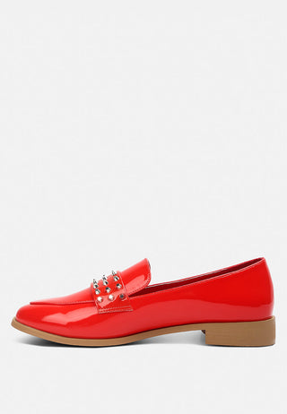 Meanbabe Semicasual Stud Detail Patent Loafers