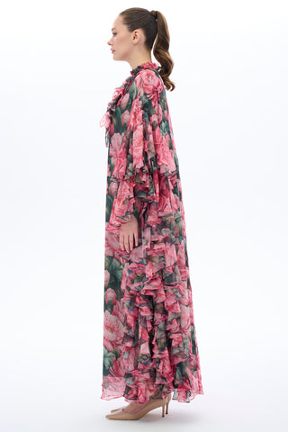 Caftan Dress with Floral Details - By Baano
