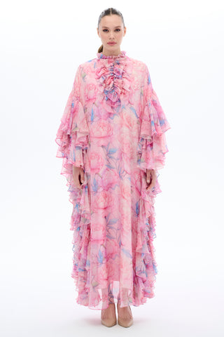 Caftan Dress with Floral Details - By Baano