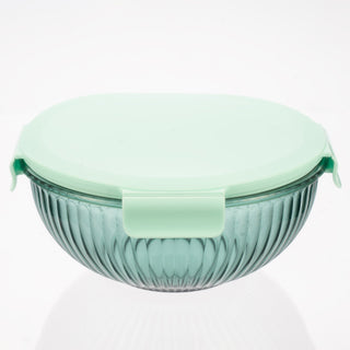 Borosilicate Glass Mixing Bowl Set- Diamond Blue (W/ Handle)