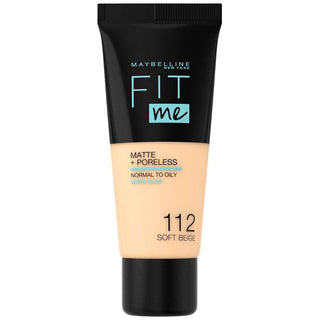 Maybelline Fit Me Matte+Poreless Foundation No: 112 Soft Beige 30ml - By Baano