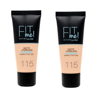 Maybelline Fit Me Matte+Poreless Foundation No:115 30ml -2 Pack Chivela