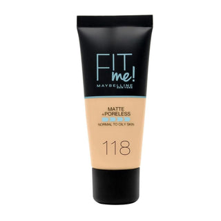 Maybelline Fit Me Matte+Poreless Foundation No:118 Nude 30ml - By Baano