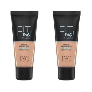 Maybelline Fit Me Matte+Poreless Foundation No:130 Buff Beige 30ml -2 Pack - By Baano