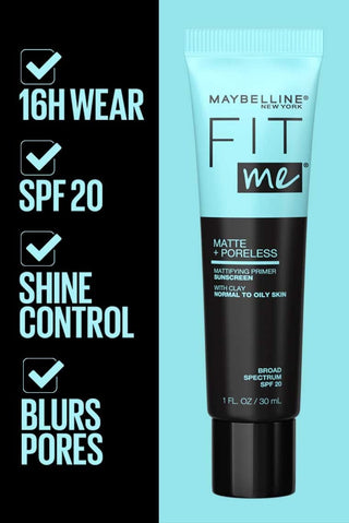 Maybelline New York Fit Me Matte & Poreless Mattifying Makeup Base 30 ml - By Baano