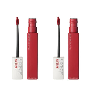 Maybelline New York Super Stay Matte Ink Liquid Matte Lipstick - 20 Pioneer Red -2 Pack - By Baano