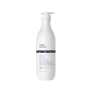 Milk_shake Silver Shine Sulfate Free Purple Toning Shampoo for White Gray and Platinum Hair 1000 ml - By Baano