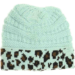 KIDS Matching Cuff Leopard Print C.C Beanie