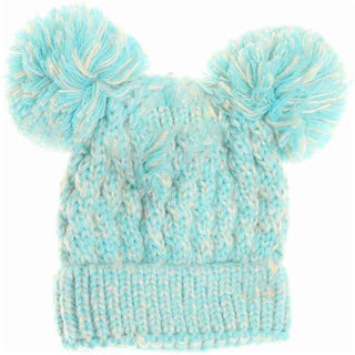 Kids Multi Tone Double Pom C.C Beanies