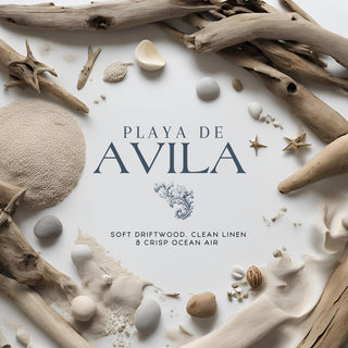 Playa De Avila (7.5 oz Single Wick) - Notes: Soft Driftwood, Clean Linen & Crisp Ocean Air - By Baano