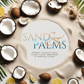 Sand + Palms (7.5oz Single Wick) - Notes: Creamy Coconut Milk, Ylang Ylang, Bergamot & Tropical Citrus - By Baano