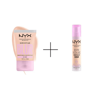 NYX Professional Makeup Blur Tint Skin Filter Foundation - 02 Fair + NYX Professional Makeup Bare With Me Concealer Serum - 01 Fair Chivela