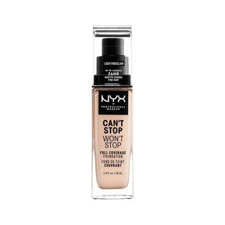 NYX Professional Makeup Foundation - Can't Stop Won't Stop Full Coverage Foundation 1.3 Light Porcelain - By Baano