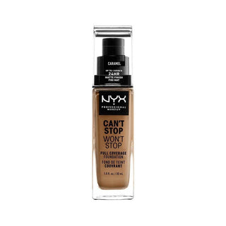 NYX Professional Makeup Foundation - Can't Stop Won't Stop Full Coverage Foundation 15 Caramel 30 Ml - By Baano