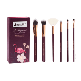 Nascita Burgundy Makeup Brush Set 6 Pieces - 96 - By Baano