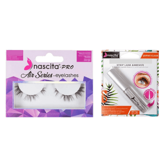 Nascita False Eyelashes Air Series - 121 + Nascita Transparent False Eyelash Adhesive 5gr - 08 - By Baano