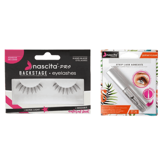Nascita False Eyelashes Backstage Collection - 98 + Nascita Transparent False Eyelash Adhesive 5gr - 08 - By Baano