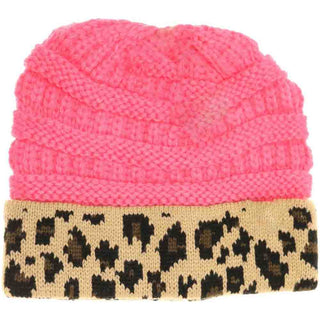KIDS Matching Cuff Leopard Print C.C Beanie