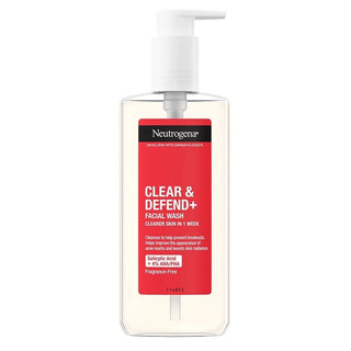 Neutrogena Clear & Defend+ Facial Wash with AHA/BHA/PHA 200ml / 6.8 fl oz Chivela