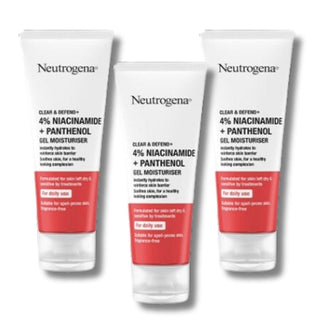 Neutrogena Clear & Defend+ Gel Moisturiser with Niacinamide & Panthenol 50ml / 1.7 fl oz 3 Pack Chivela