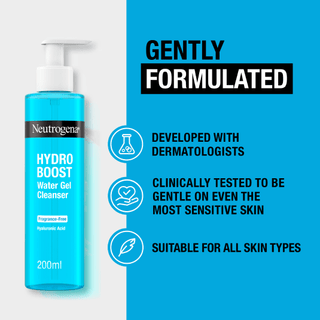 Neutrogena Hydro Boost Fragrance-Free Water Gel Cleanser 200ml / 6.8 fl oz 3 Pack Chivela