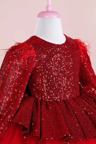 Nicole Red Party Dress - By Baano