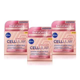 Nivea Cellular Expert Lift Pure Bakuchiol + HA Anti-Age Day Cream SPF30 50ml - 3 Pack Chivela