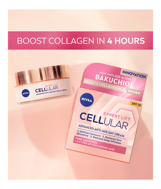 Nivea Cellular Expert Lift Pure Bakuchiol + HA Anti-Age Day Cream SPF30 50ml - 3 Pack Chivela